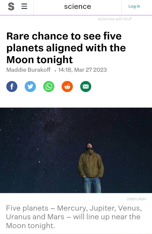 S = science Login with Rare chance to see five aligned with the