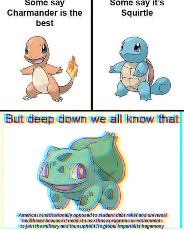 Squirtle Charmander is the - )