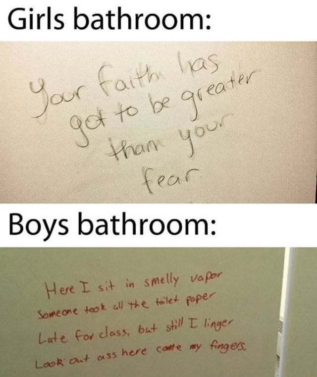 Girls bathroom: Boys bathroom: - iFunny