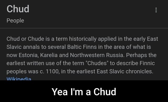 Chud People Chud or Chude is term historically applied in the early ...