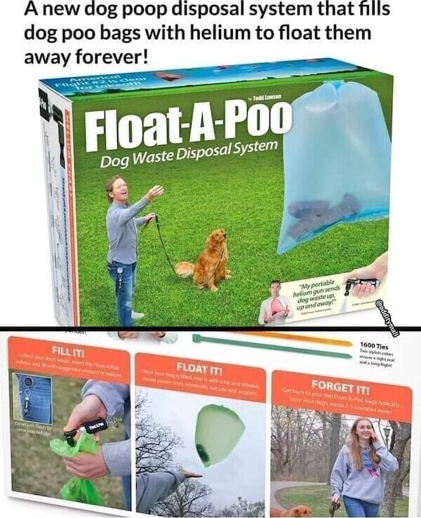 Anew dog poop disposal system that fills dog poo bags with helium to ...