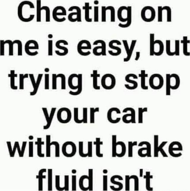 cheating-on-me-is-easy-but-trying-to-stop-your-car-without-brake-fluid