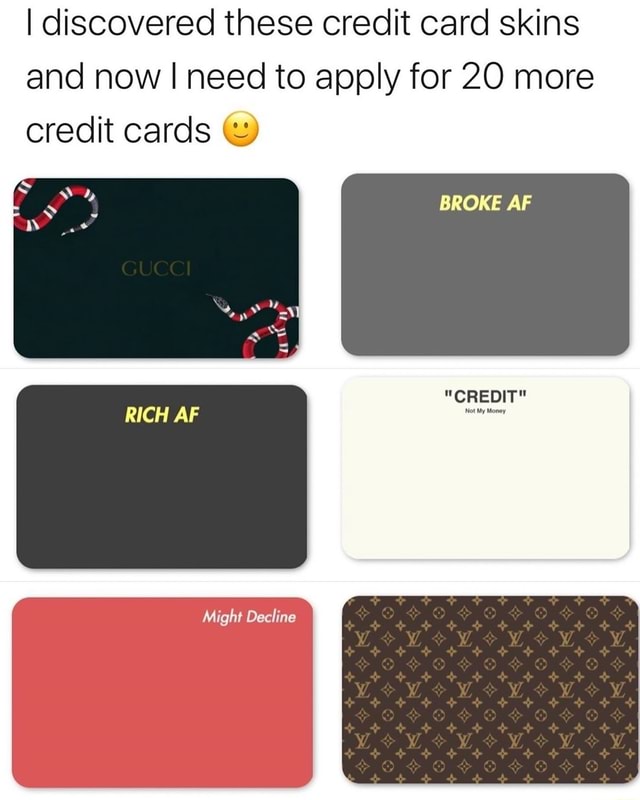 I discovered these credit card skins and now I need to apply for