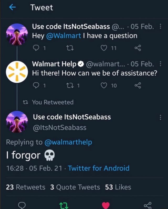 I Forgor 💀 Original Tweet by @ItsNotSeabass, I Forgor 💀