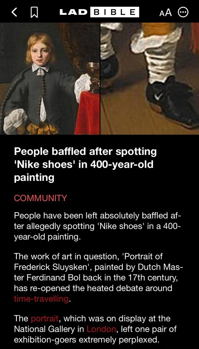 YeEBIBLE AA People baffled after spotting 'Nike shoes' in 400-year-old ...