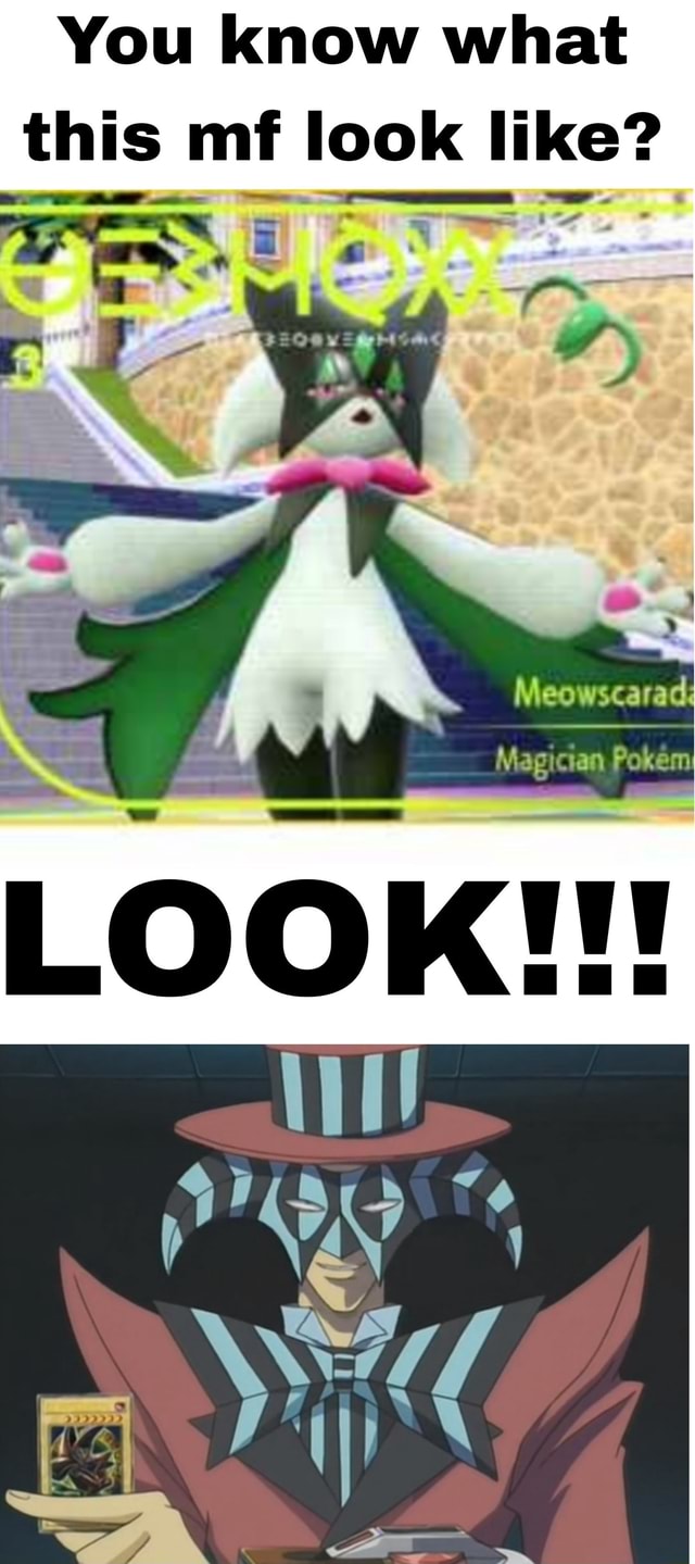 You know what this mf look like? Meowscarad. Magician Pokem LOOK ...