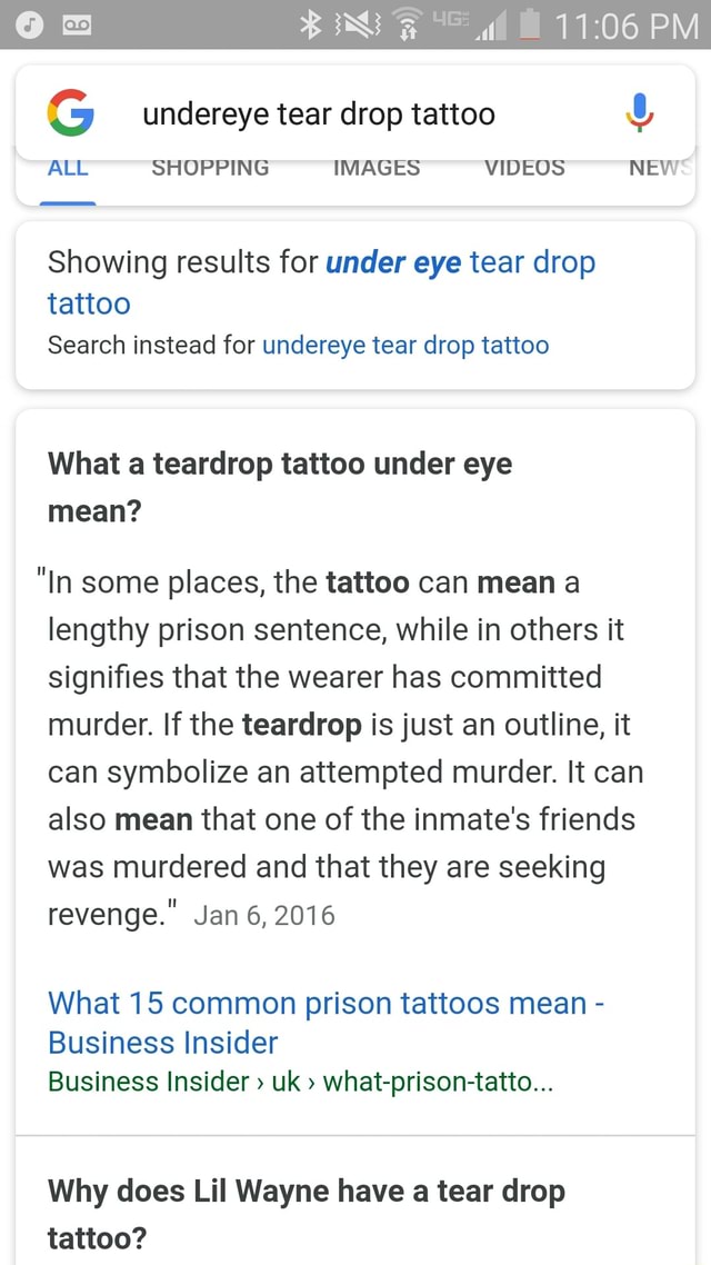 G Undereye Tear Drop Tattoo All Shopping Images Videos Nev Showing Results For Under Eye Tear Drop Tattoo Search Instead For Undereye Tear Drop Tattoo What A Teardrop Tattoo Under Eye