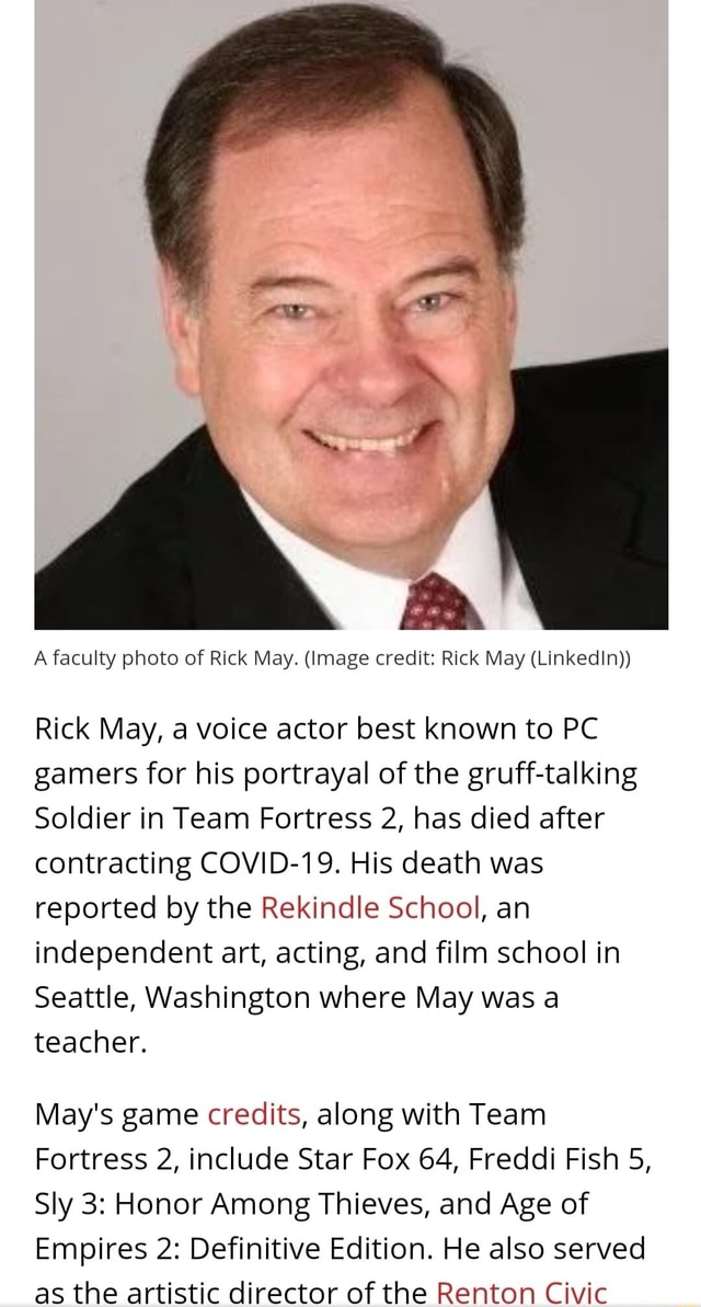 Rick May Roles A faculty photo of Rick May. (Image credit: Rick May (LinkedIn)) Rick ...