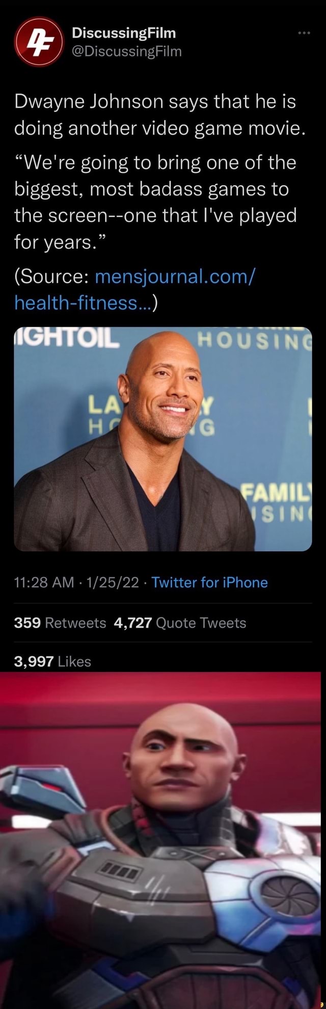 IGN - Dwayne Johnson was asked in an interview if he plans on bringing any  (more) video games to the big screen. Though he wouldn't divulge a specific  title, he did say