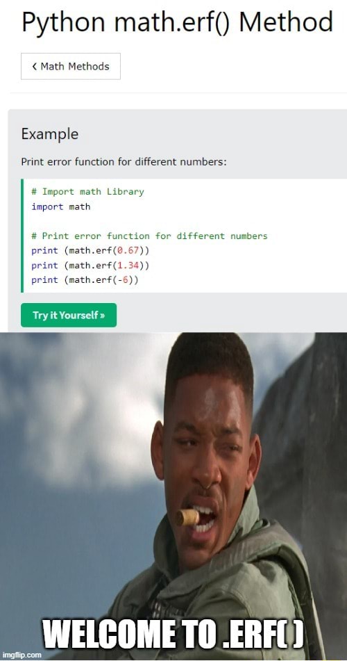 Python math.erf() Method Math Methods Example Print error function for ...