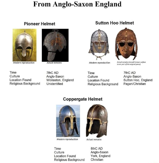 From Anglo-Saxon England Pioneer Helmet Sutton Hoo Helmet Modern ...