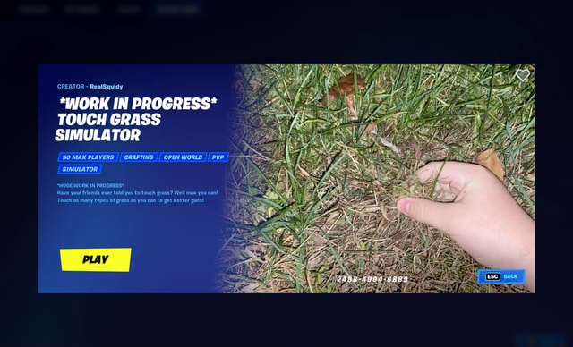 WORK IN PROGRESS* TOUCH GRASS SIMULATOR 50 MAX PLAYERS II CRAFTING II OPEN  WORLD II PYP SIMULATOR *HUGE WORK IN PROGRESS* Have your friends ever told  you to touch grass? Well now