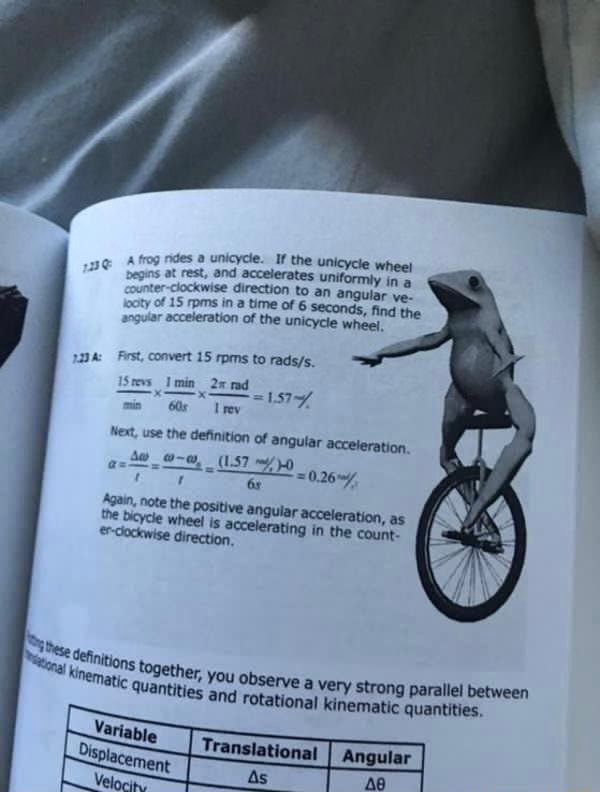 Ndes unicycie. If the unicycle whee) rest, and accelerates uniformly