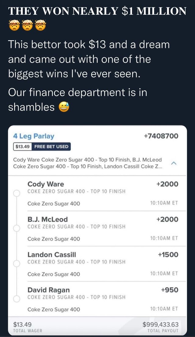 THEY WON NEARLY 1 MILLION This Bettor Took 13 And A Dream And Came Out With One Of The Biggest 
