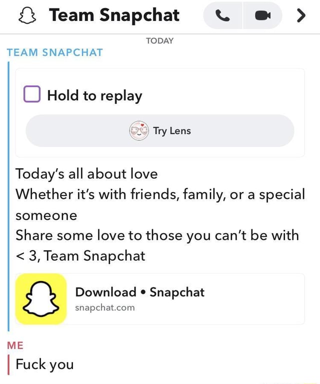& Team Snapchat TODAY TEAM SNAPCHAT Hold to replay Try Lens Today's