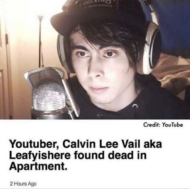 Credit: YouTube Youtuber, Calvin Lee Vail aka Leafyishere found dead in  Apartment. 2 Hours Ago - iFunny