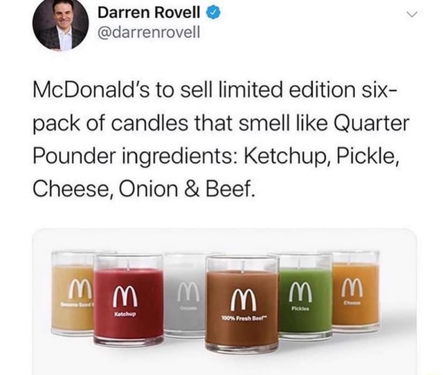 McDonald's to sell limited edition six pack of candles that smell like
