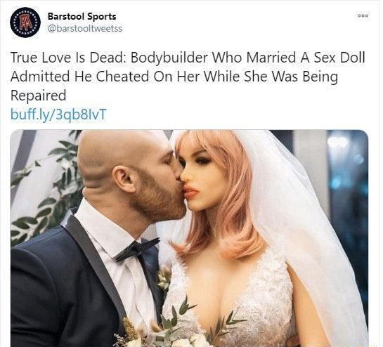 Om True Love Is Dead Bodybuilder Who Married Sex Doll Admitted He Cheated  On Her While She Was Being Repaired