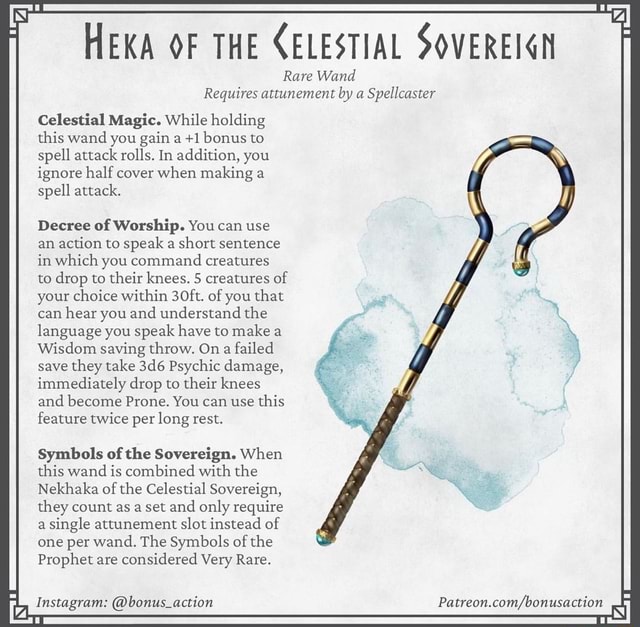 HEKA OF THE CELESTIAL SOVEREIGN Rare Wand Requires attunement by a