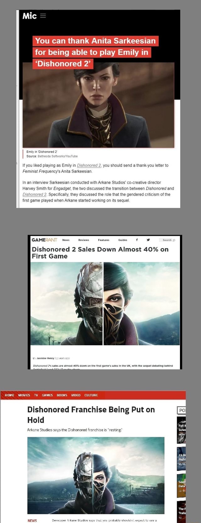 How Dishonored 2 went woke and go broke Mic You can thank Anita