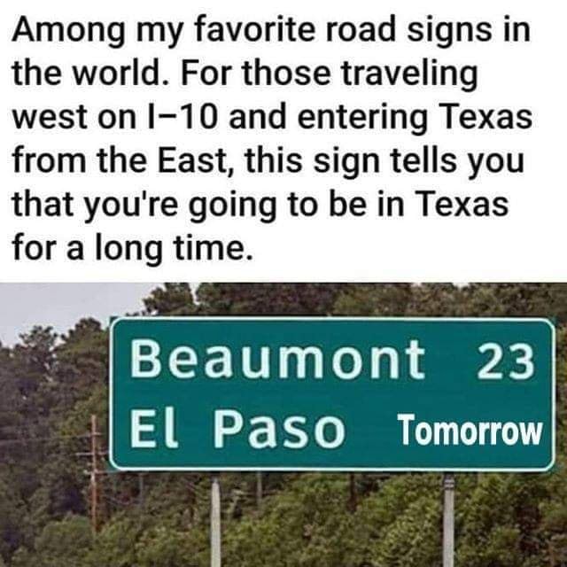 Among my favorite road signs in the world. For those traveling west on