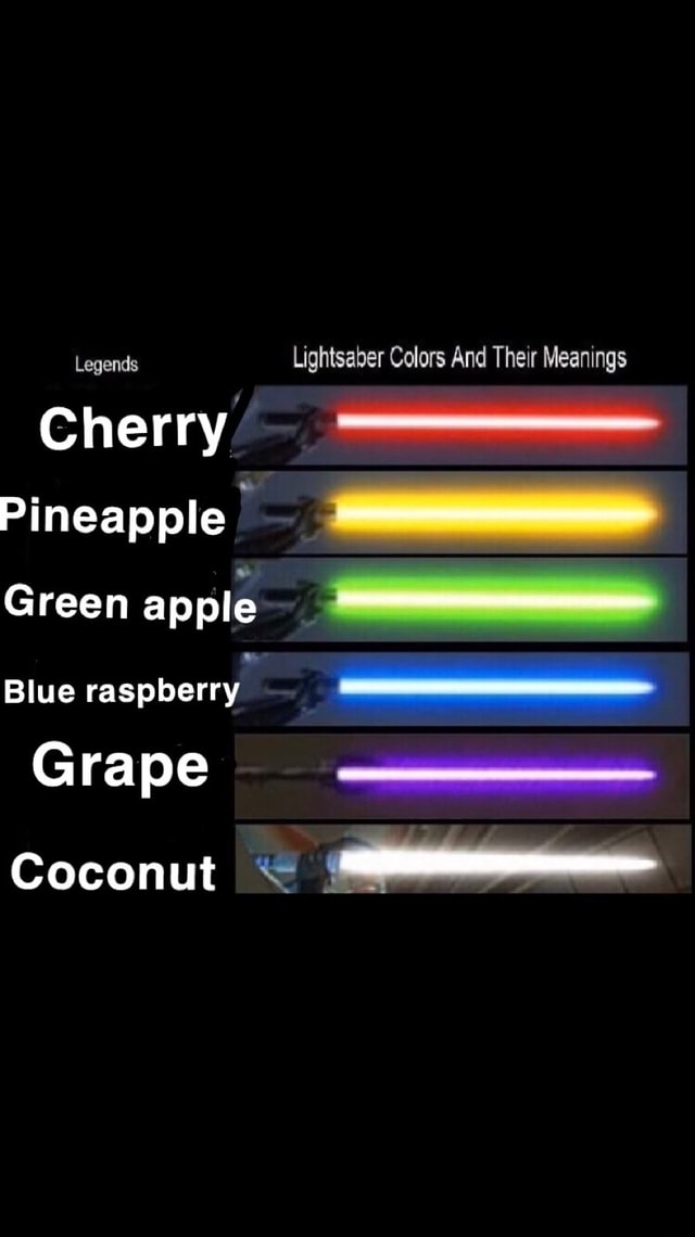 Legends Lightsaber Colors And Their Meanings iFunny