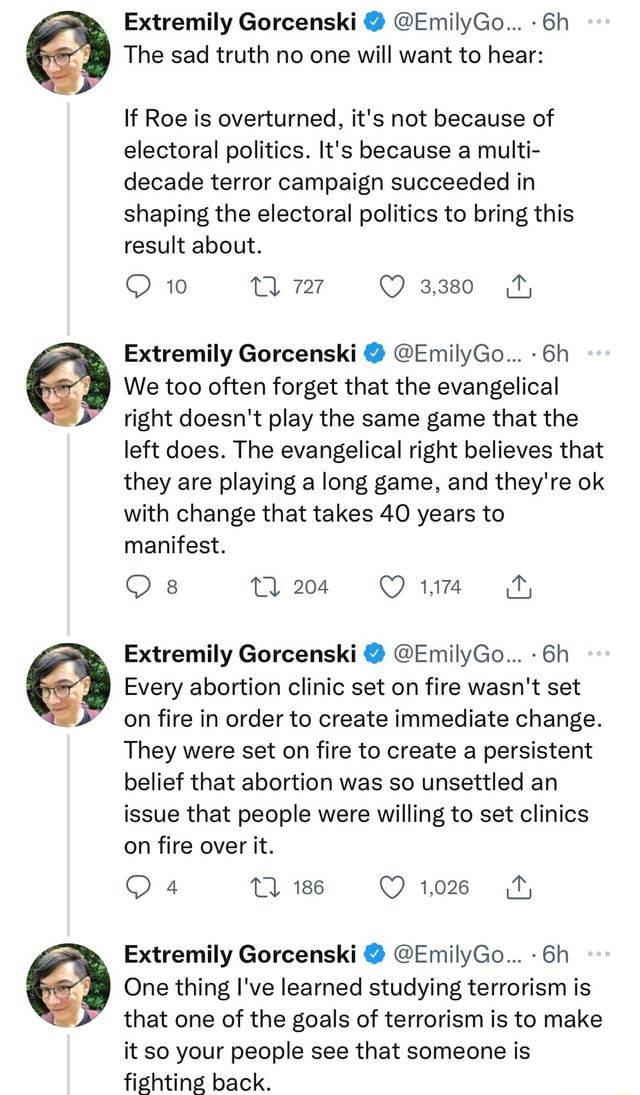 Extremily Gorcenski Emilygo The Sad Truth No One Will Want To Hear If Roe Is Overturned 