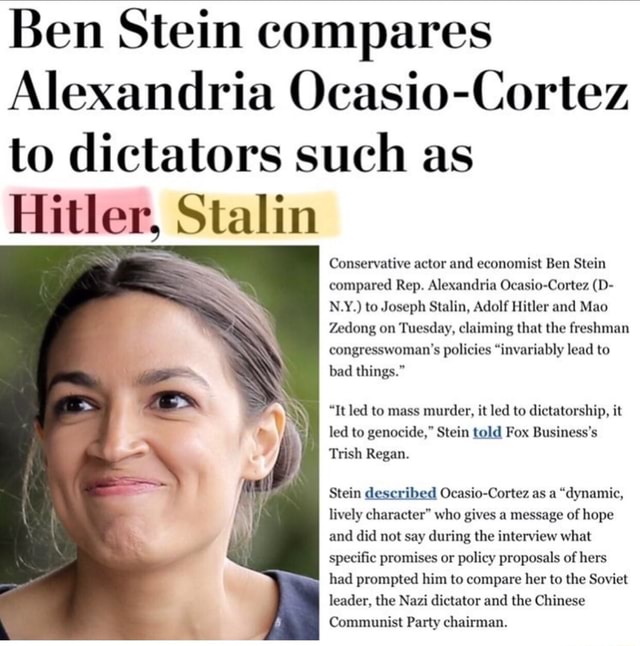 ben stein ocasio cortez