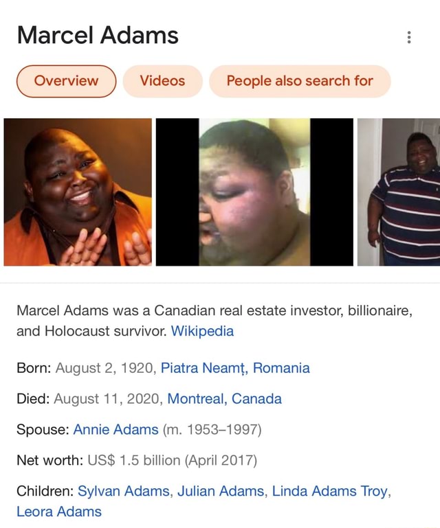 Marcel Adams Videos People also search for Marcel Adams was a Canadian