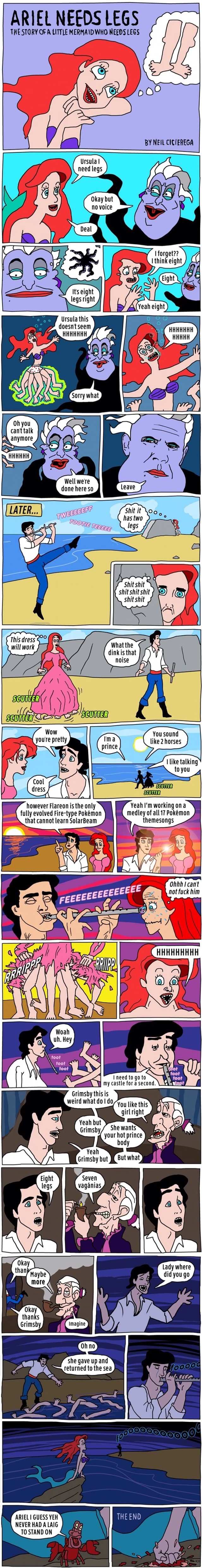 ARIEL NEEDS LEGS THESTORYOFA llTI'LE HERHAIDWHO HEEDS LEGS - iFunny