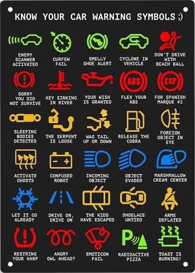 KNOW YOUR CAR WARNING SYMBOLS ENEMY SCANNER ACTIVATED SORRY YOU DID NOT ...