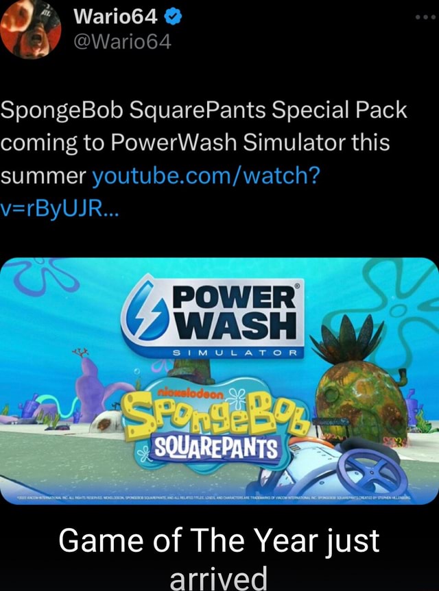 SpongeBob pack coming to PowerWash Simulator