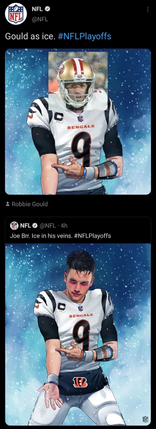 NFL @ @NFL Gould as ice. Robbie Gould NFL @NFL Joe Brr. Ice in his veins.  #NFLPlayoffs - iFunny Brazil