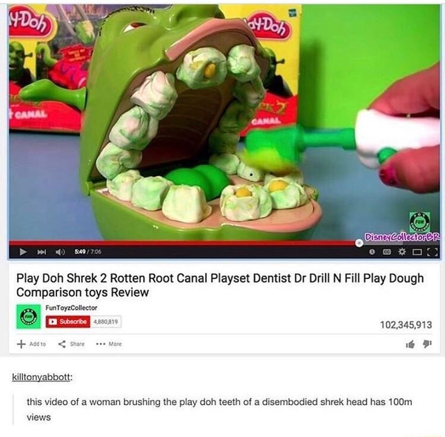 Play Doh Shrek Pâte à modeler Le dentiste ♥ Play doh Shrek 2 Rotten Root  Canal Playset 