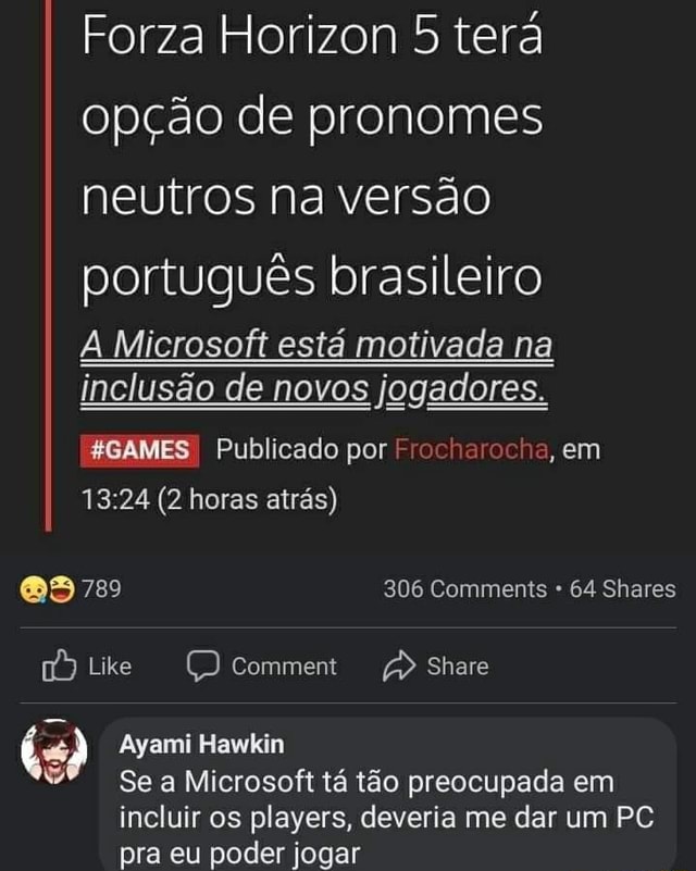 Forza Horizon 5 Ter Op o De Pronomes Neutros Na Vers o Portugu s 