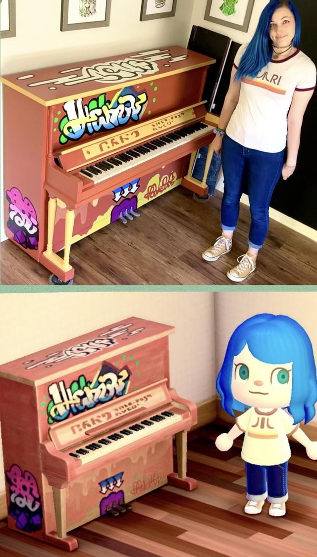 Painted my piano to look like street piano from Acnh! seo.title