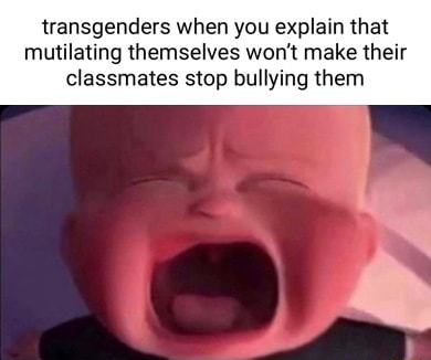 Transgenders when you explain that mutilating themselves won't make