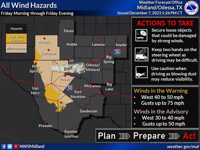 All Wind Hazards Friday Morning through Friday Evening Hazards Lamesa