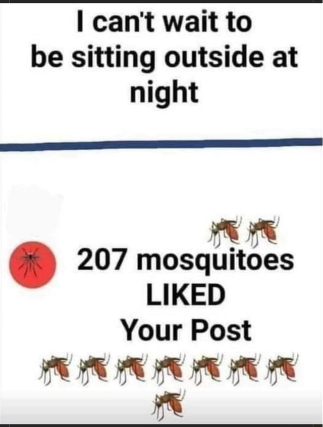 I Can t Wait To Be Sitting Outside At Night 207 Mosquitoes LIKED Your