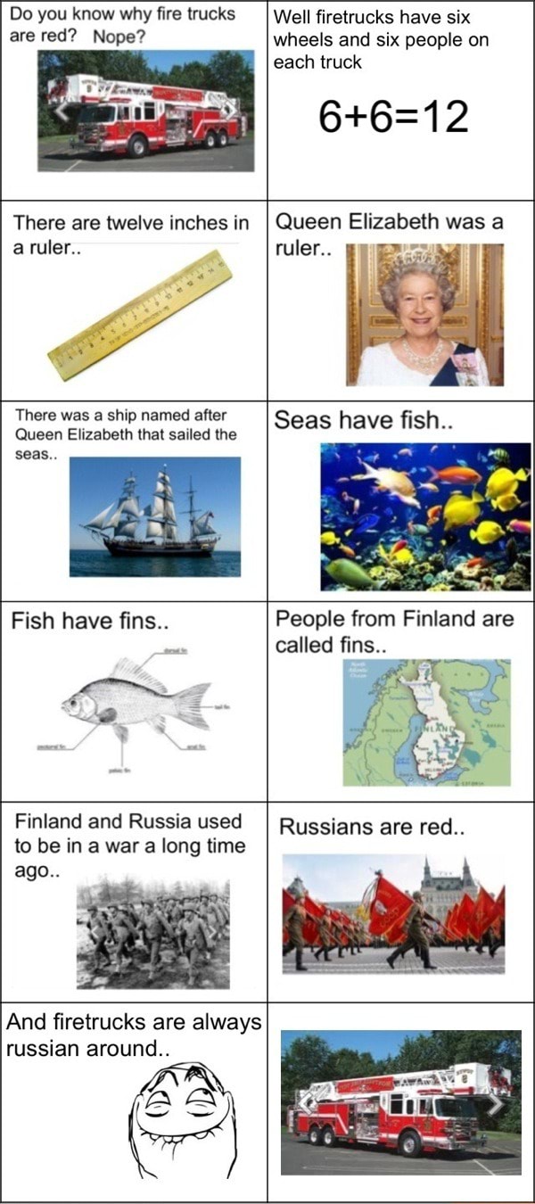Do you know why fire trucks are red? Nope? Well firetrucks have six