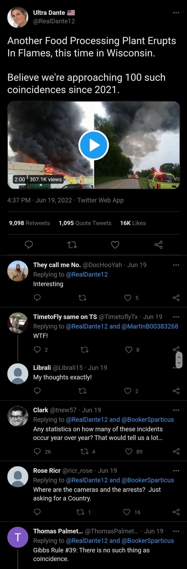 Ultra Dante = RealDante12 Another Food Processing Plant Erupts In