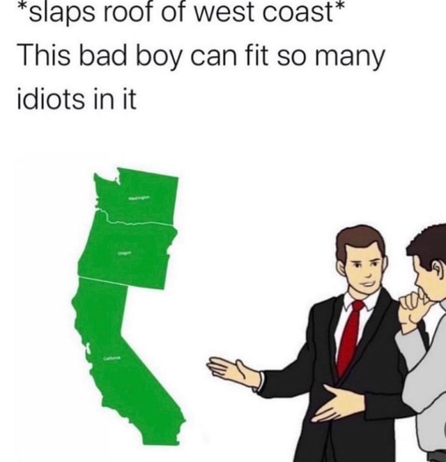 "slaps root of west coast* This bad boy can fit so many idiots in it