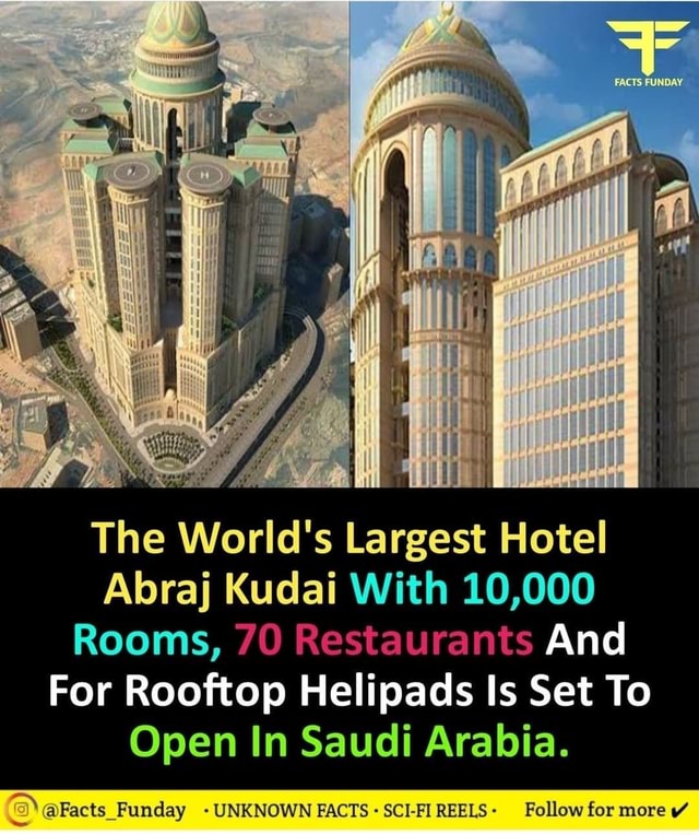 The World's Largest Hotel Abraj Kudai With 10,000 Rooms, 70 Restaurants