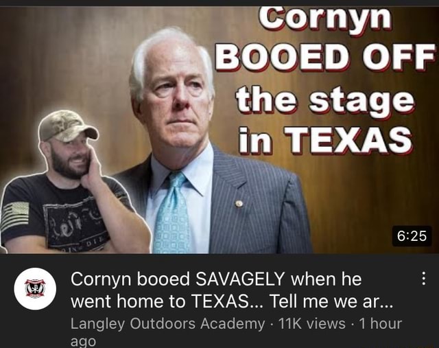 Cornyn 'BOOED OFF The Stage In TEXAS Cornyn Booed SAVAGELY When He Went ...