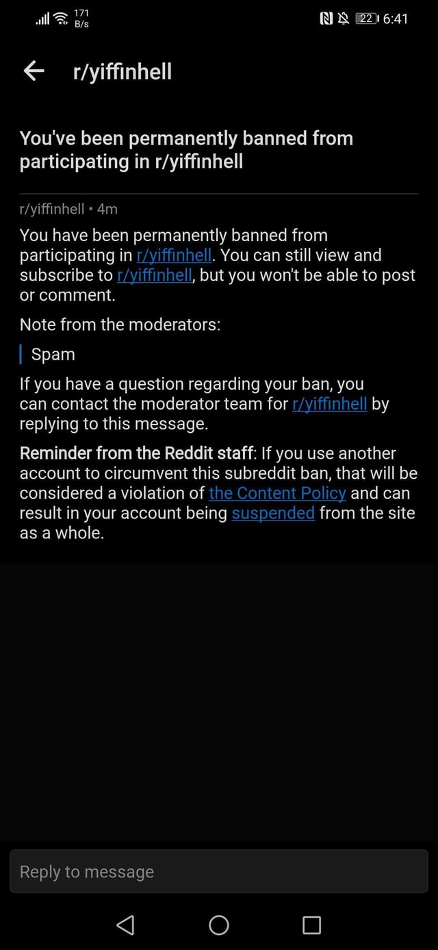 You've been permanently banned from participating in You have been ...