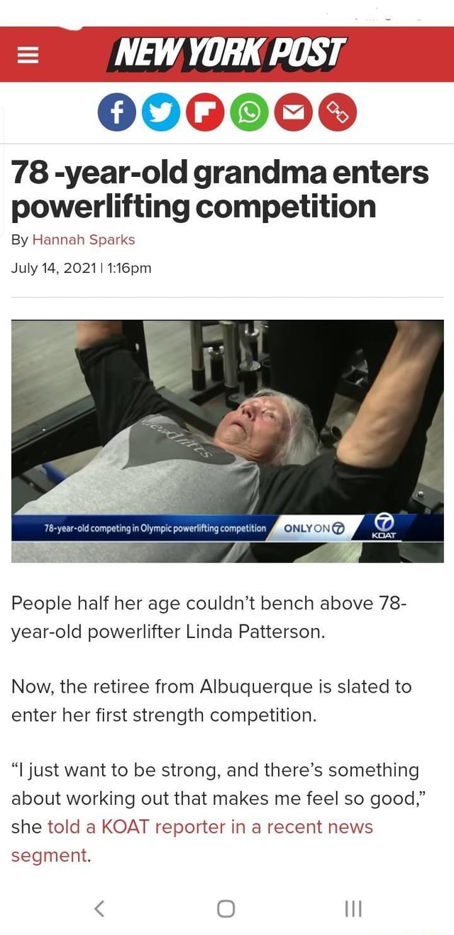 78 yearold grandma enters powerlifting competition By Hannah Sparks