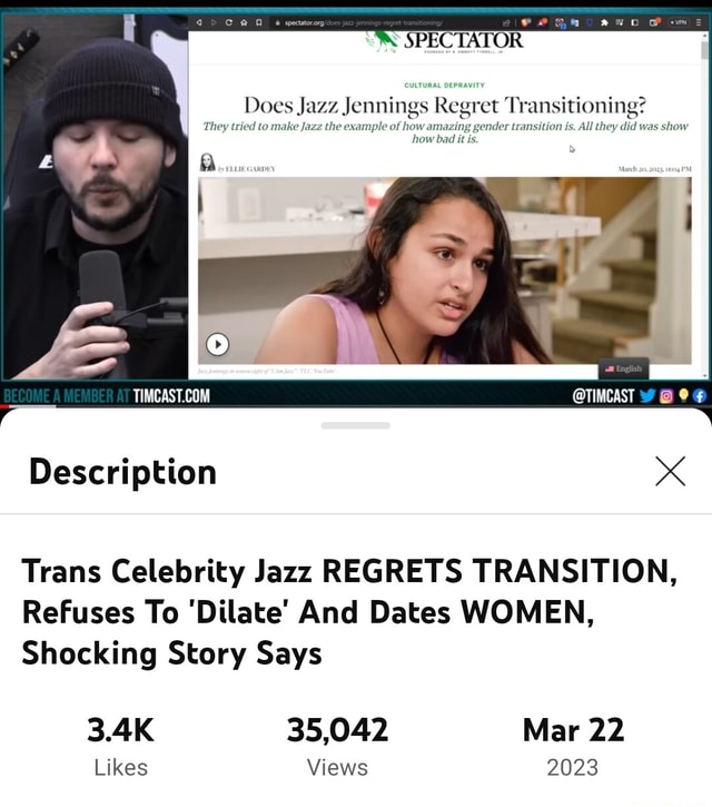 Speciaior Does Jazz Jennings Regret Transitioning They Tried To Make Jazz The Example Of How