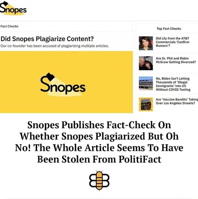 Snopes Fact Check: 'act Checks Top Fact Checks Did Lily From The ...