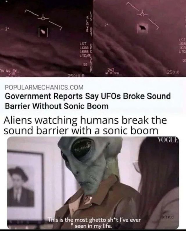 Populaf Government Reports Say Ufos Broke Sound Barrier Without Sonic 