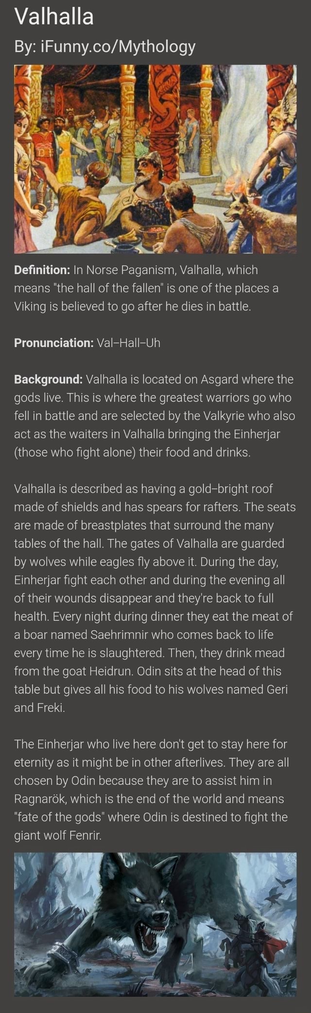 Valhalla By iFunny.co/Mythology Definition In Norse Paganism